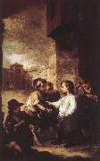 Bartolome Esteban Murillo Small Shengduomasi distribute clothes to street children painting